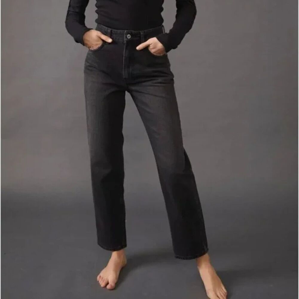 We The Free The Pacifica High Rise Slim Straight Leg Jeans Black Sz 26